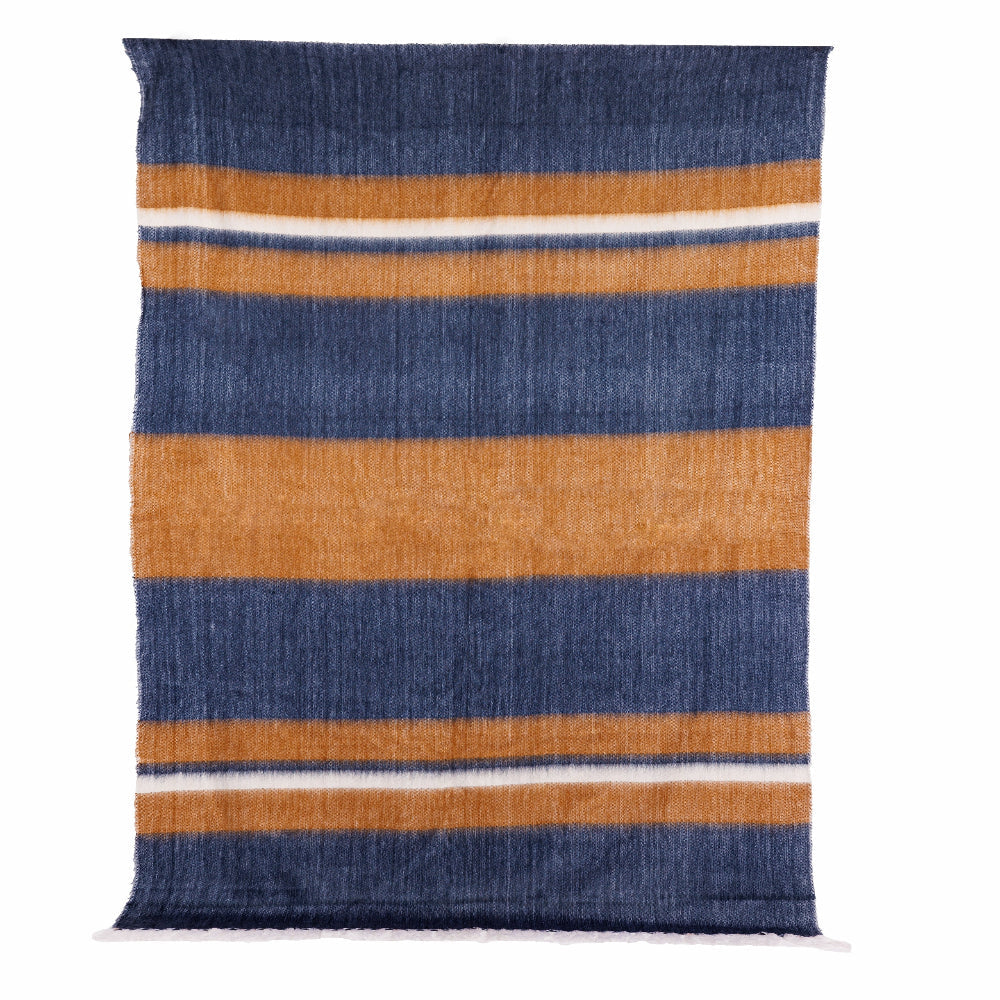 Kallpa Alpaca Throw, Copper and Navy, detail view