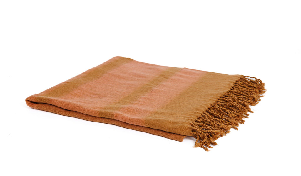 Kallpa Alpaca Throw, Copper and Coral, detail view