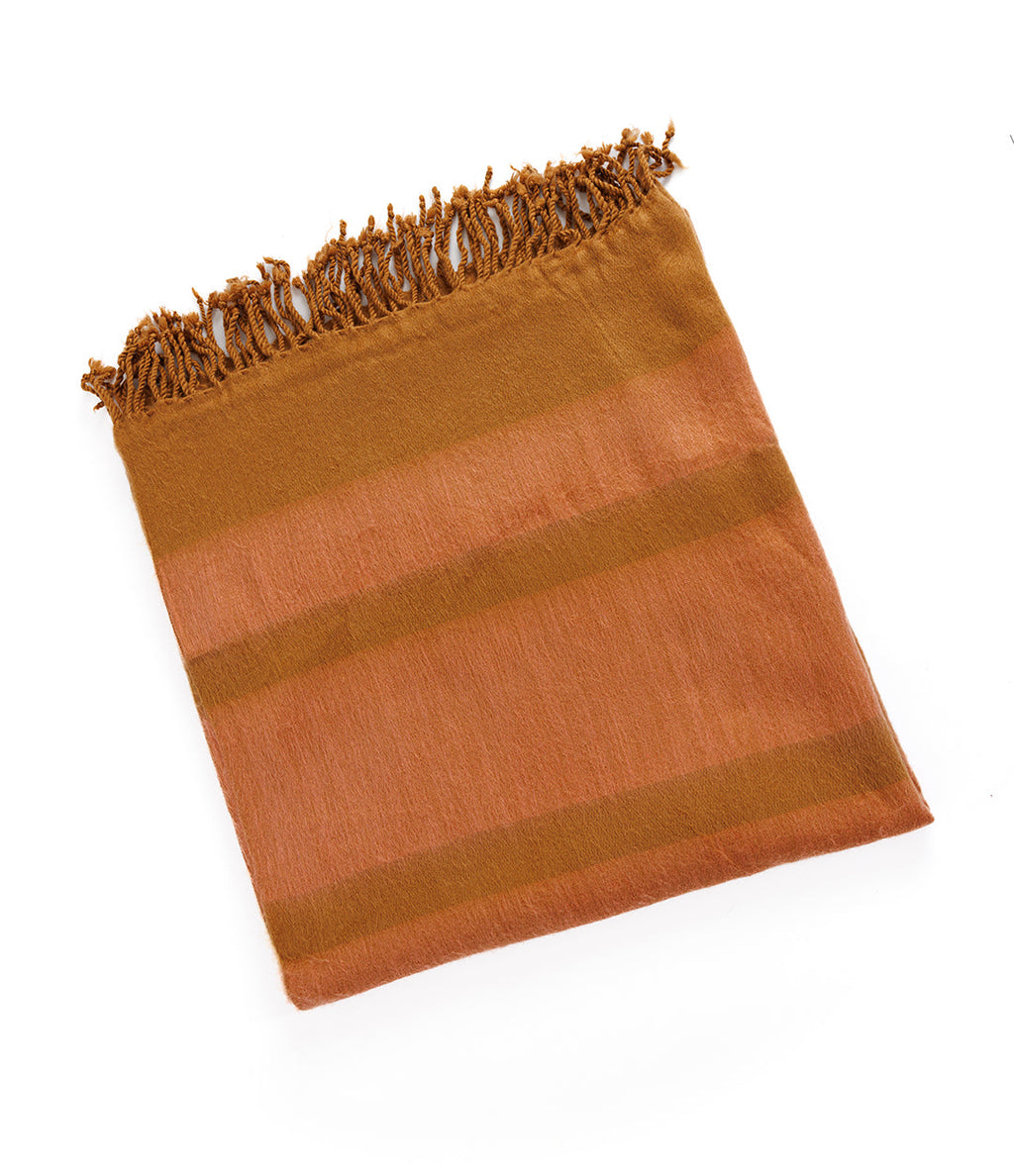 Kallpa Alpaca Throw, Copper and Coral, another angle