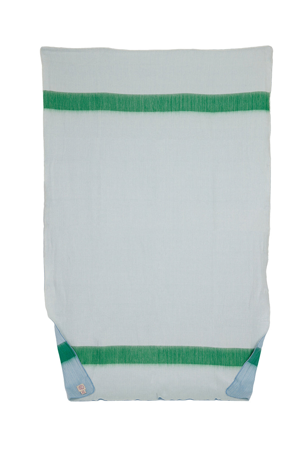 Kani Reversible Alpaca Throw, Powder Blue and Green, detail view