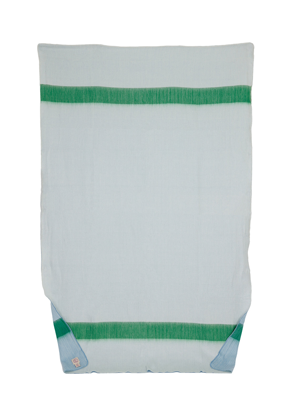 Kani Reversible Alpaca Throw, Powder Blue and Green, detail view