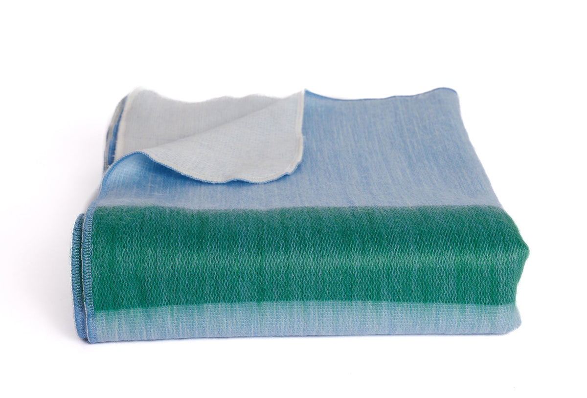 Kani Reversible Alpaca Throw, Powder Blue and Green, view 5