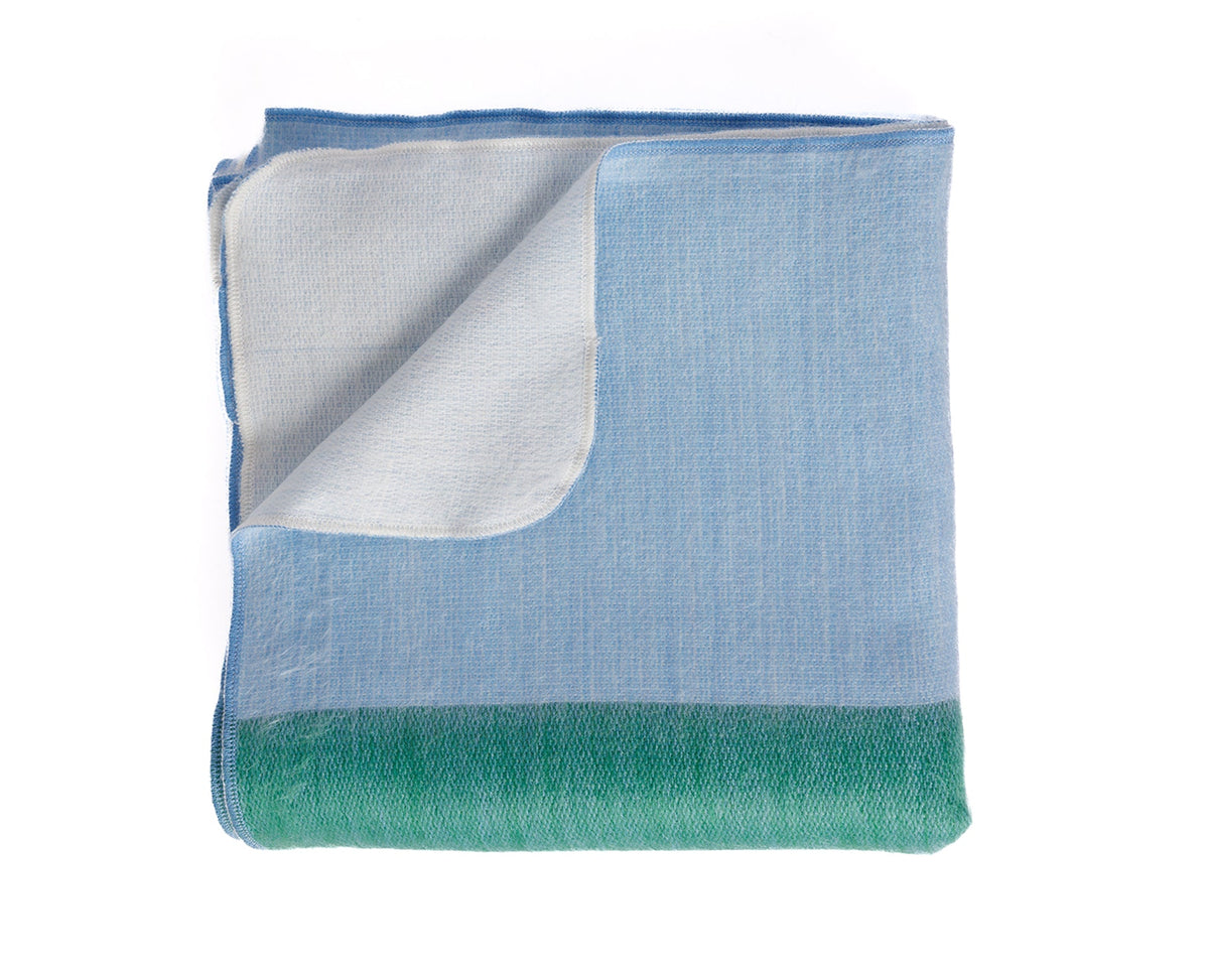 Kani Reversible Alpaca Throw, Powder Blue and Green, view 6