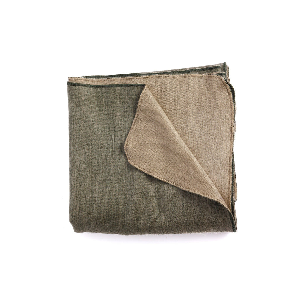 Kani Reversible Alpaca Throw, Khaki and Olive, view 5