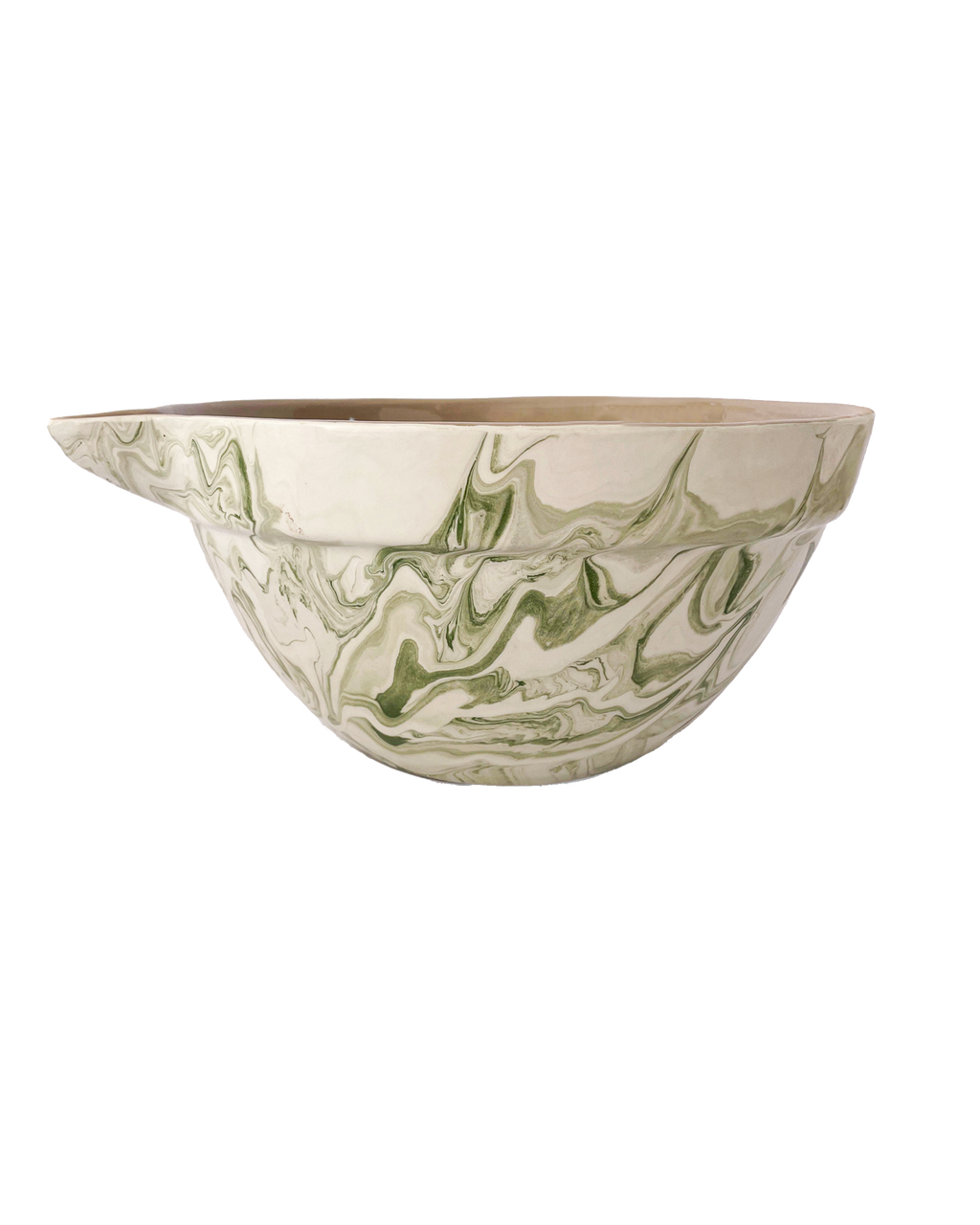 Marbled Olive Green Mixing Bowls, Set of 3