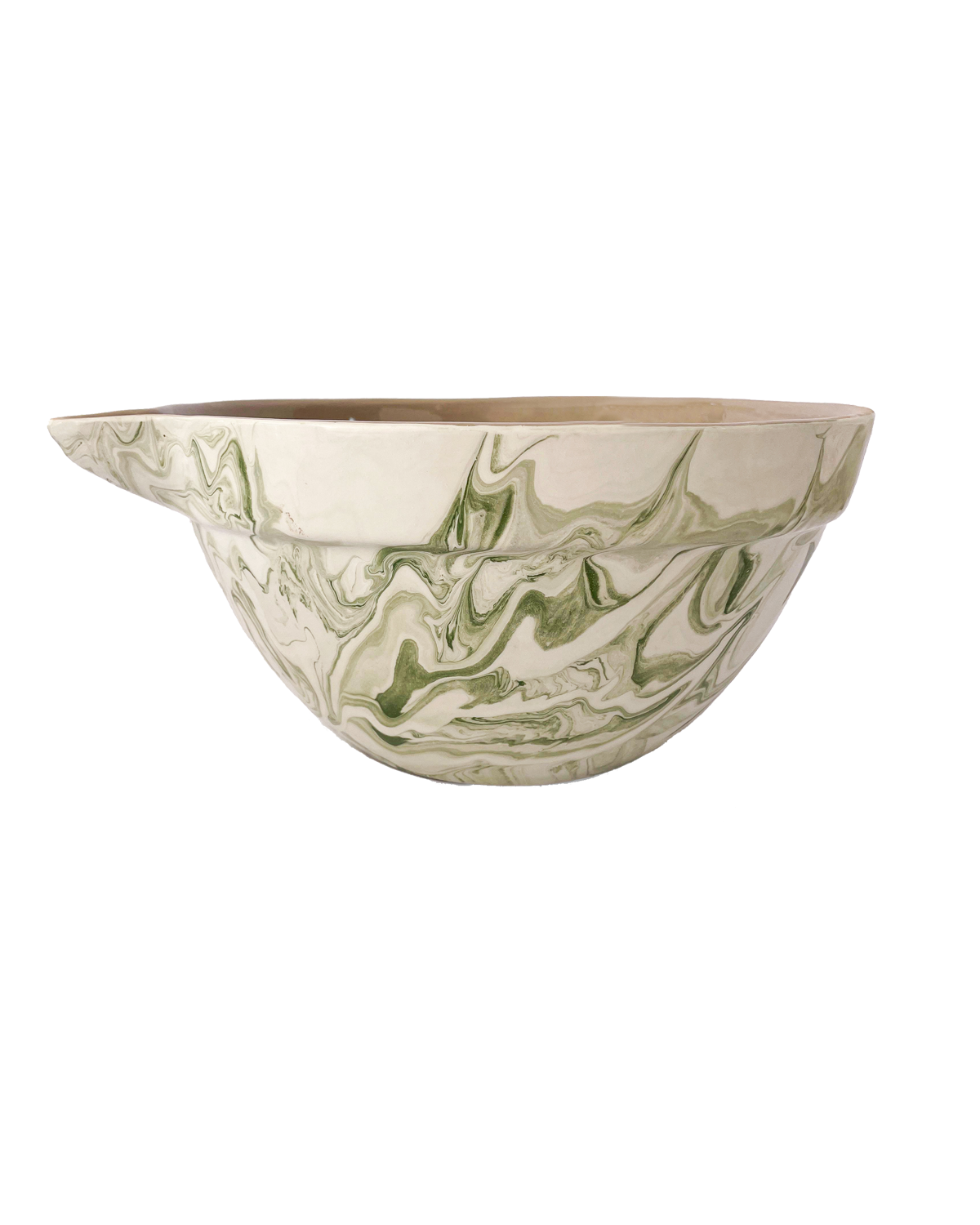 Marbled Olive Green Mixing Bowls, Set of 3
