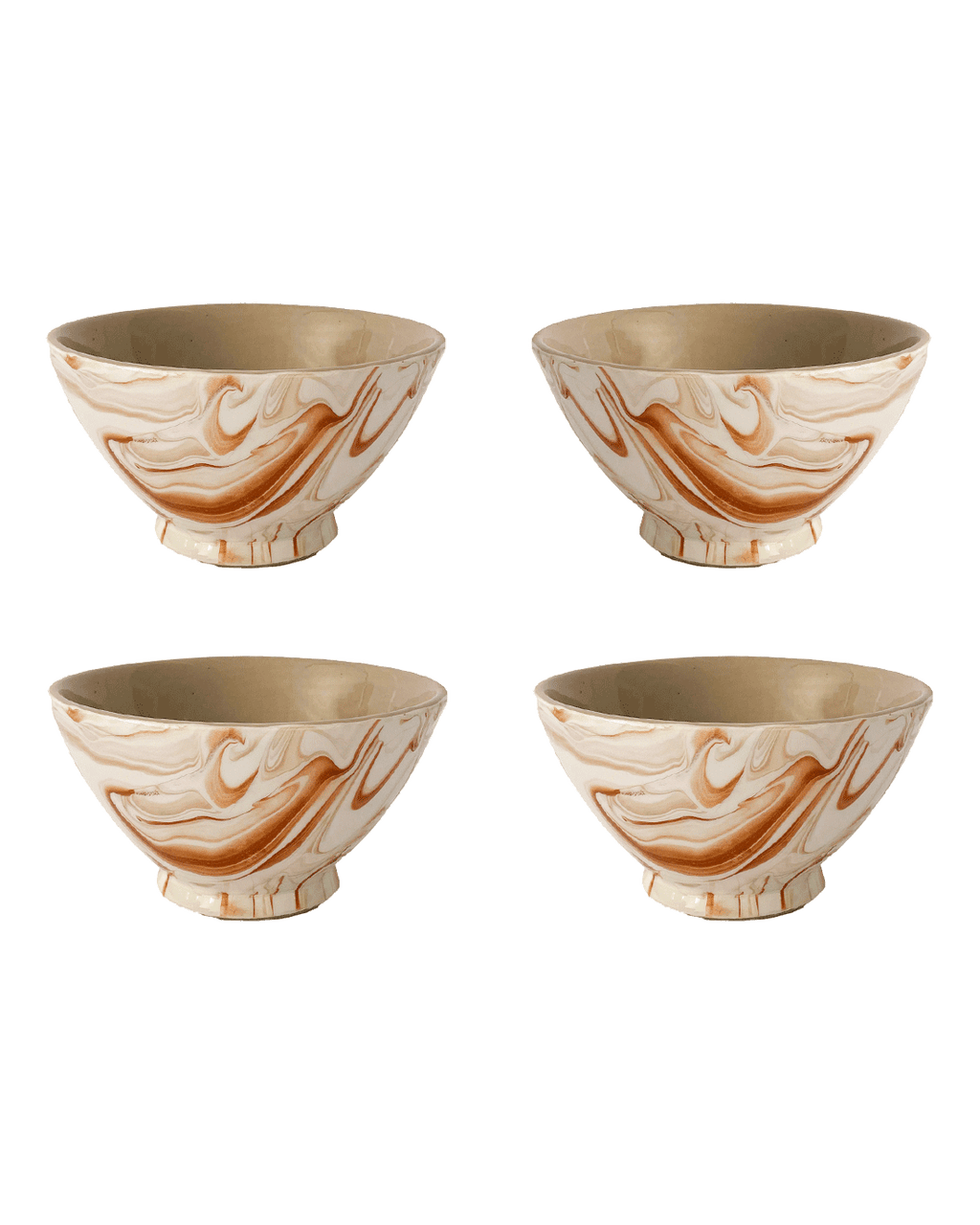 Marbled Terracotta Small Bowls, Set of 4, another angle