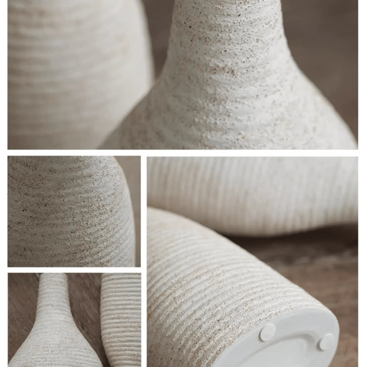 Narrow Neck White Ceramic Vase, view 7