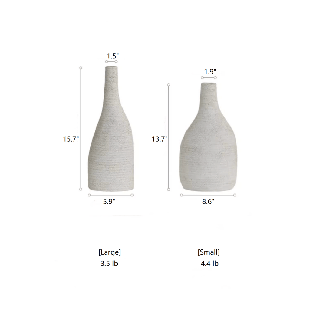 Narrow Neck White Ceramic Vase, view 8