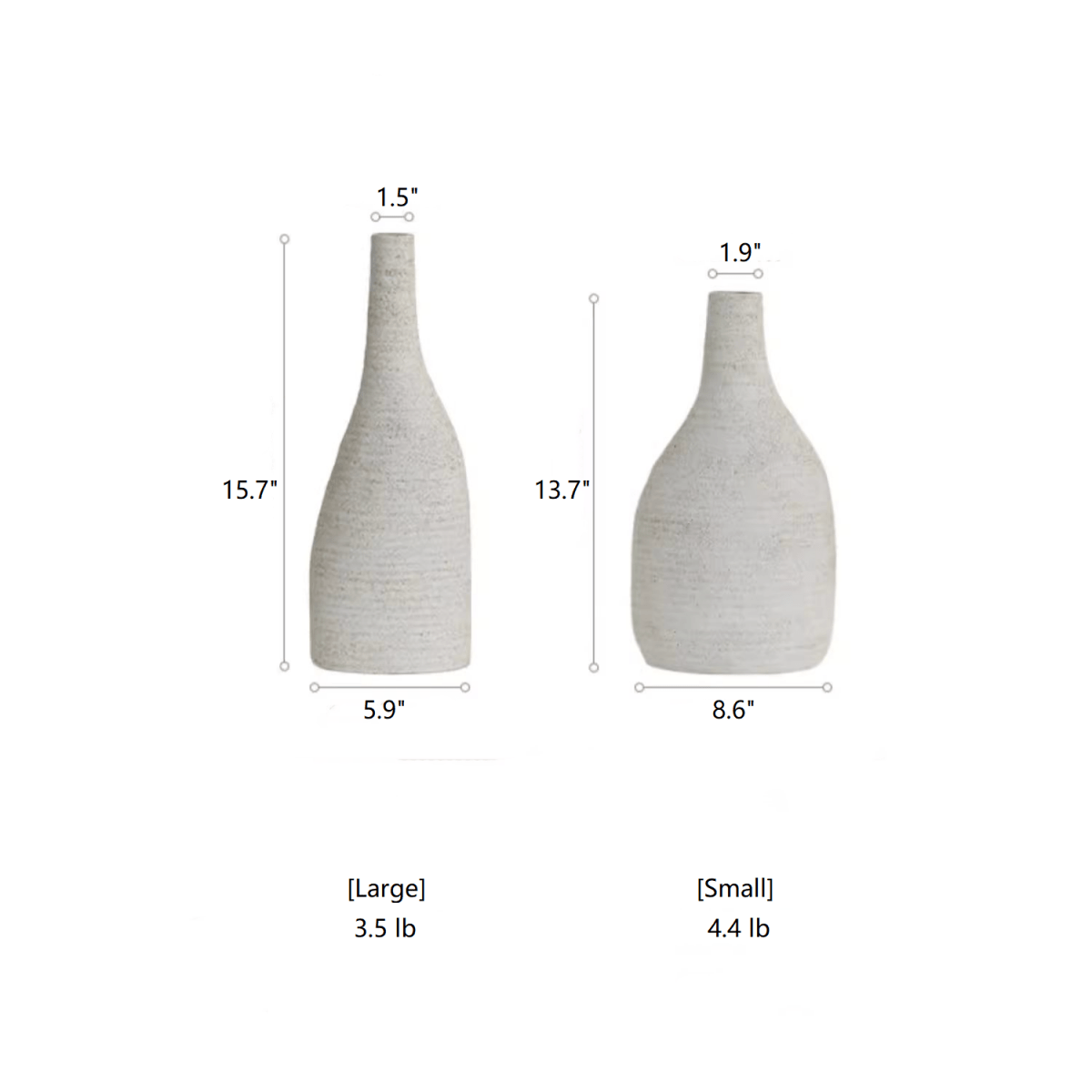 Narrow Neck White Ceramic Vase, view 8