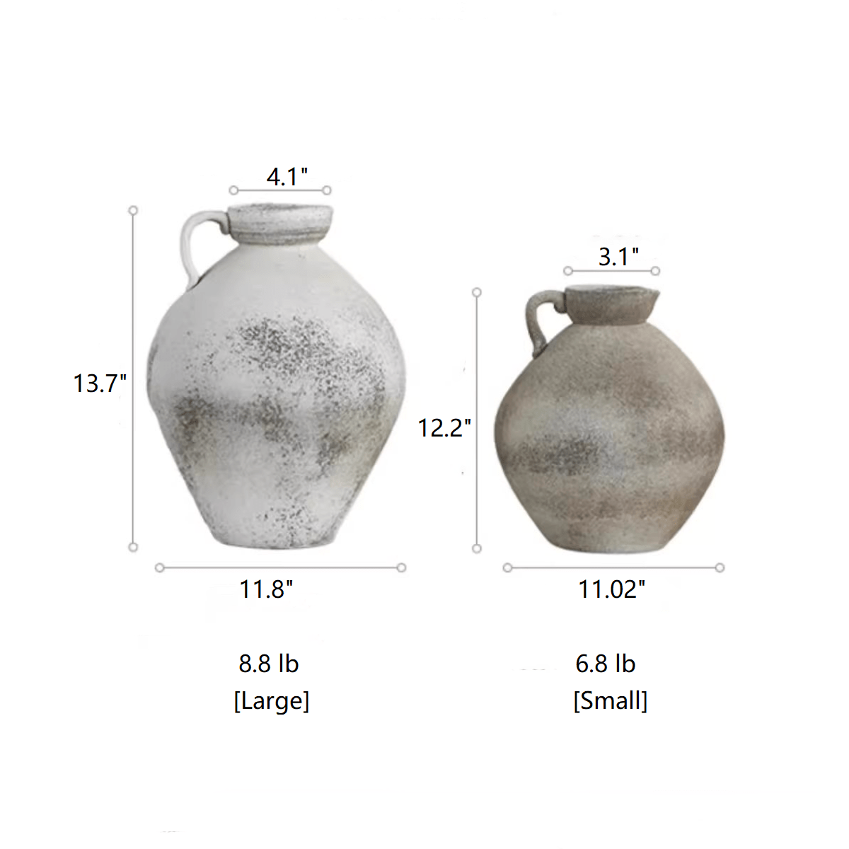 Watertight Cement Vase with Handle, view 10
