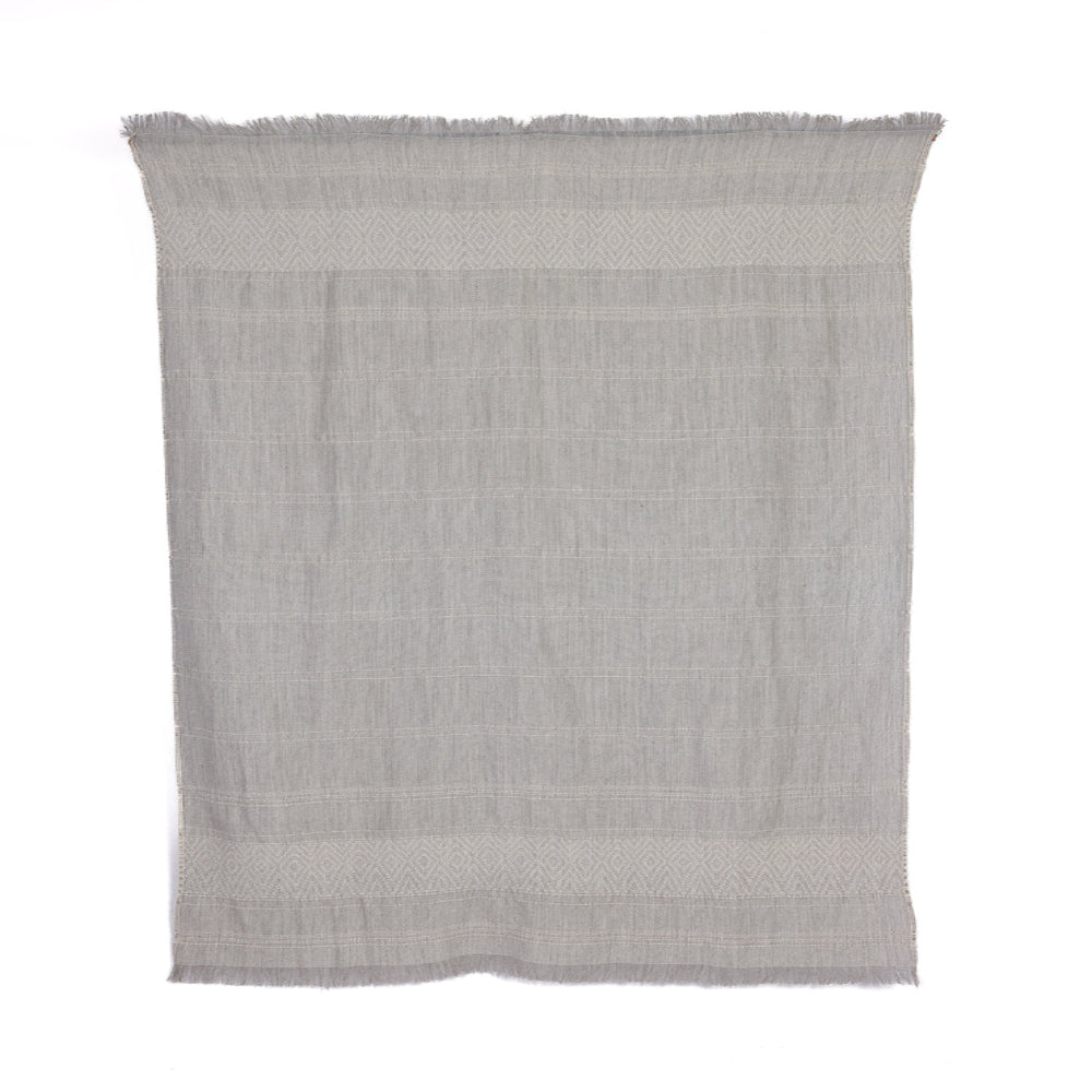 Allira Alpaca Throw, Gray and Ivory, alternate view
