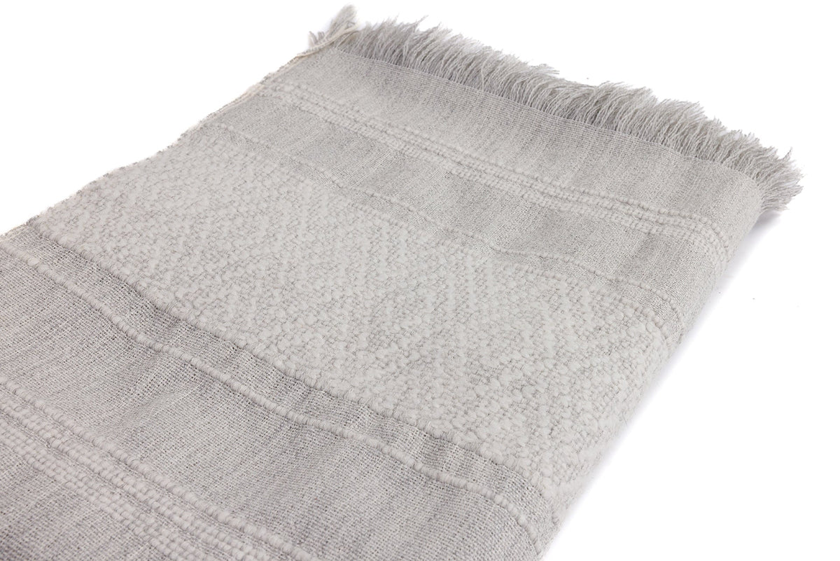 Allira Alpaca Throw, Gray and Ivory, another angle