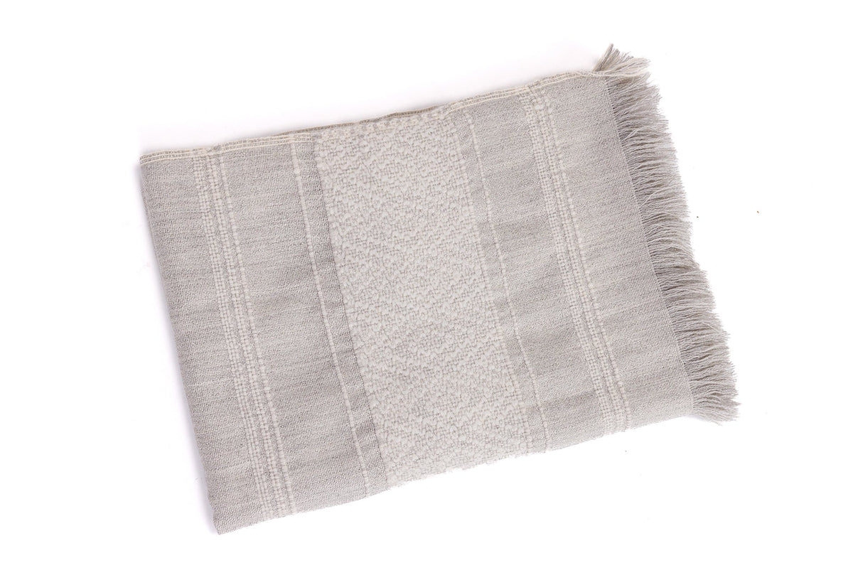 Allira Alpaca Throw, Gray and Ivory, detail view