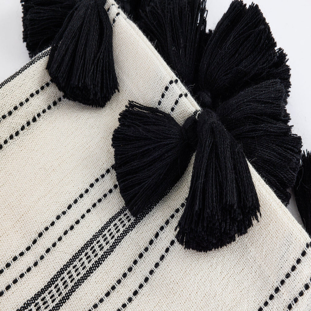 Miska Superfine Alpaca Throw, Ink and Ivory Pinstripe, alternate view