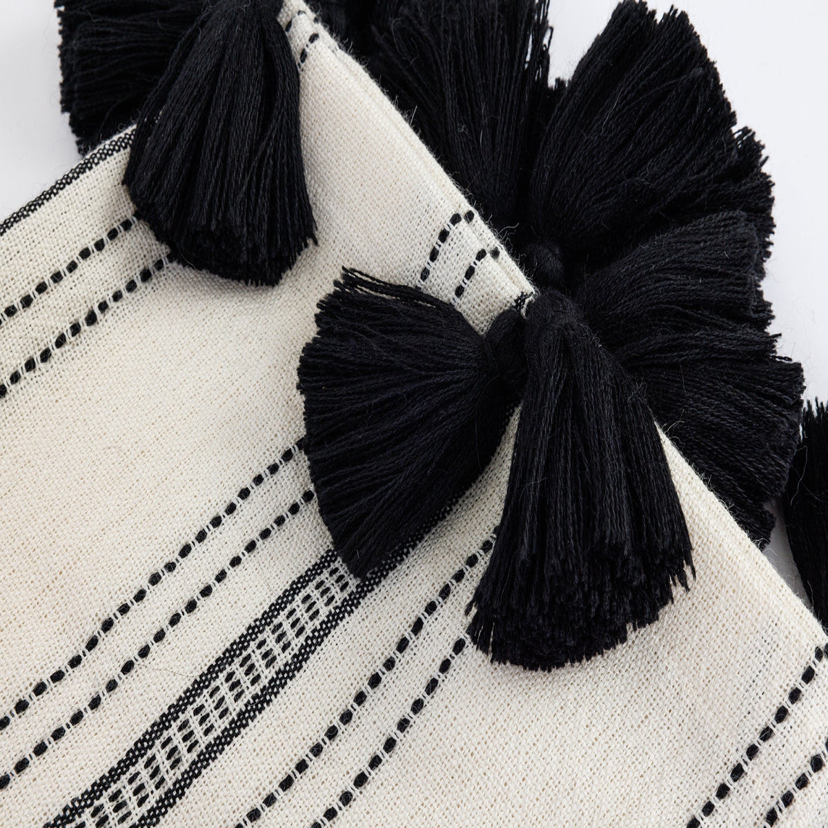Miska Superfine Alpaca Throw, Ink and Ivory Pinstripe, alternate view