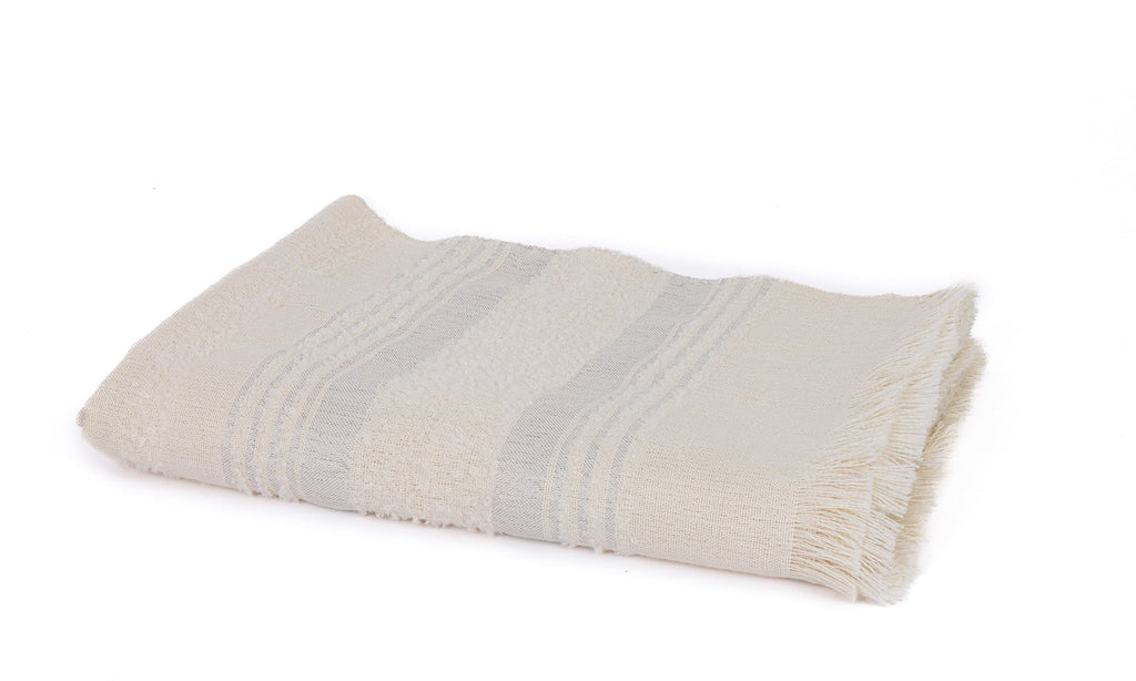 Allira Alpaca Throw, Silver and Ivory Moon Mist, detail view