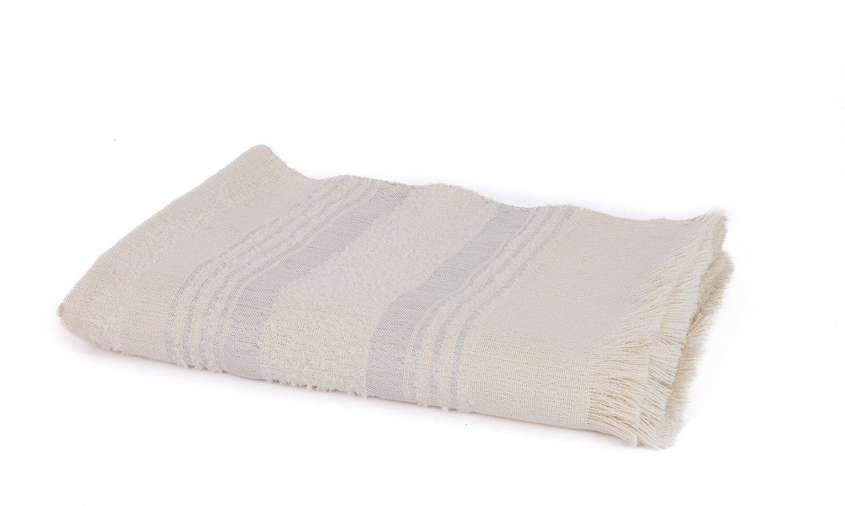 Allira Alpaca Throw, Silver and Ivory Moon Mist, detail view