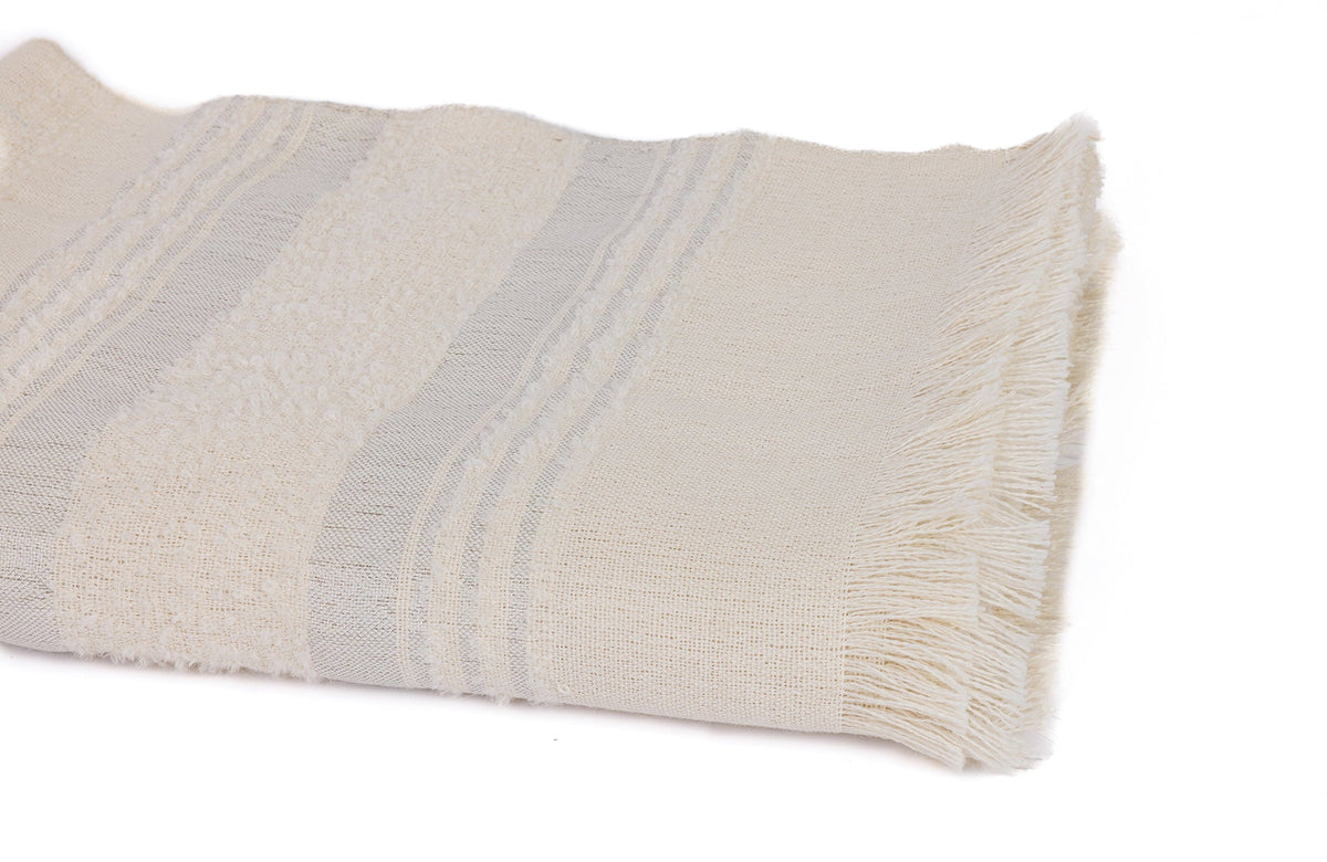 Allira Alpaca Throw, Silver and Ivory Moon Mist, another angle