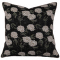Maria Linen Floral Pillow Cover, Noir