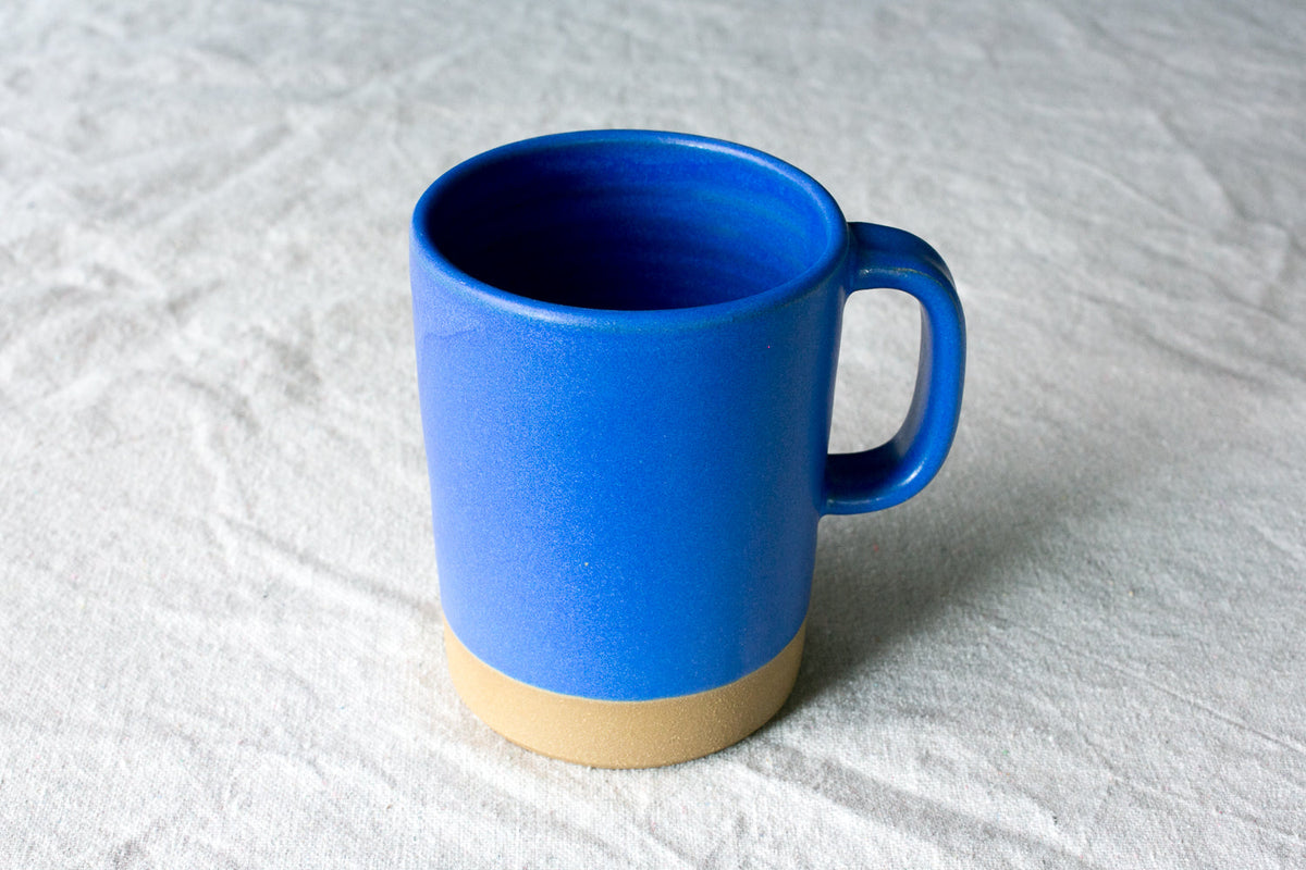 Hand-Thrown Stoneware Cappuccino Mug styled on a wood table with linen in a modern Southwest room