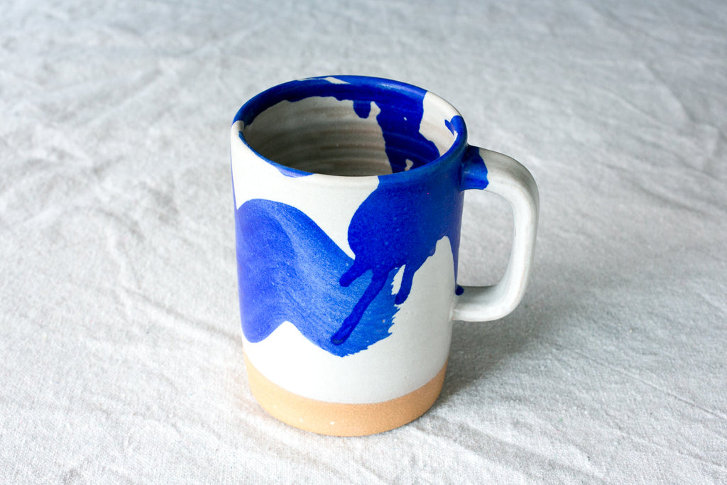 Hand-Thrown Stoneware Cappuccino Mug in a detail view showing surface texture and finish up close