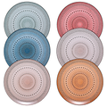 Muted Hobnail Glass Plates photographed on a bone white surface in soft natural light