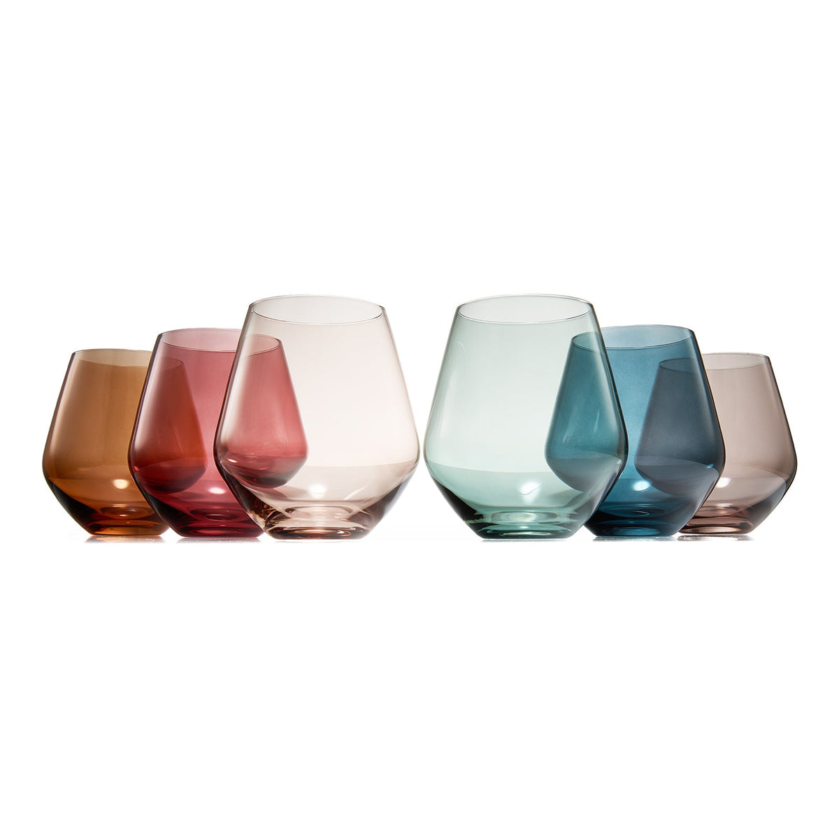 Tonal Stemless Wine Glasses, Set of 6
