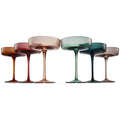 Tonal Ribbed Champagne Coupes, Set of 6