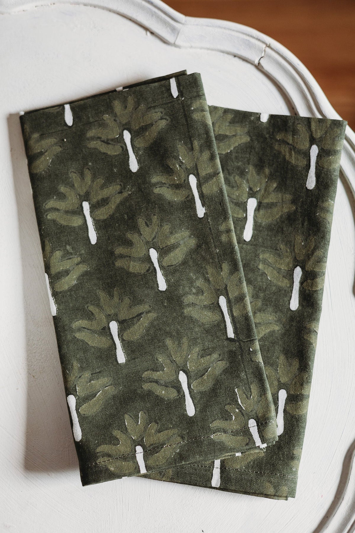 Zeenat Table Napkins, Chive, Set of 2, alternate view