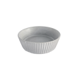 Carved Matte White Ceramic Pasta Bowls, Set of 4