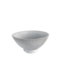 Carved Matte White Ceramic Serving Bowl, 12 in