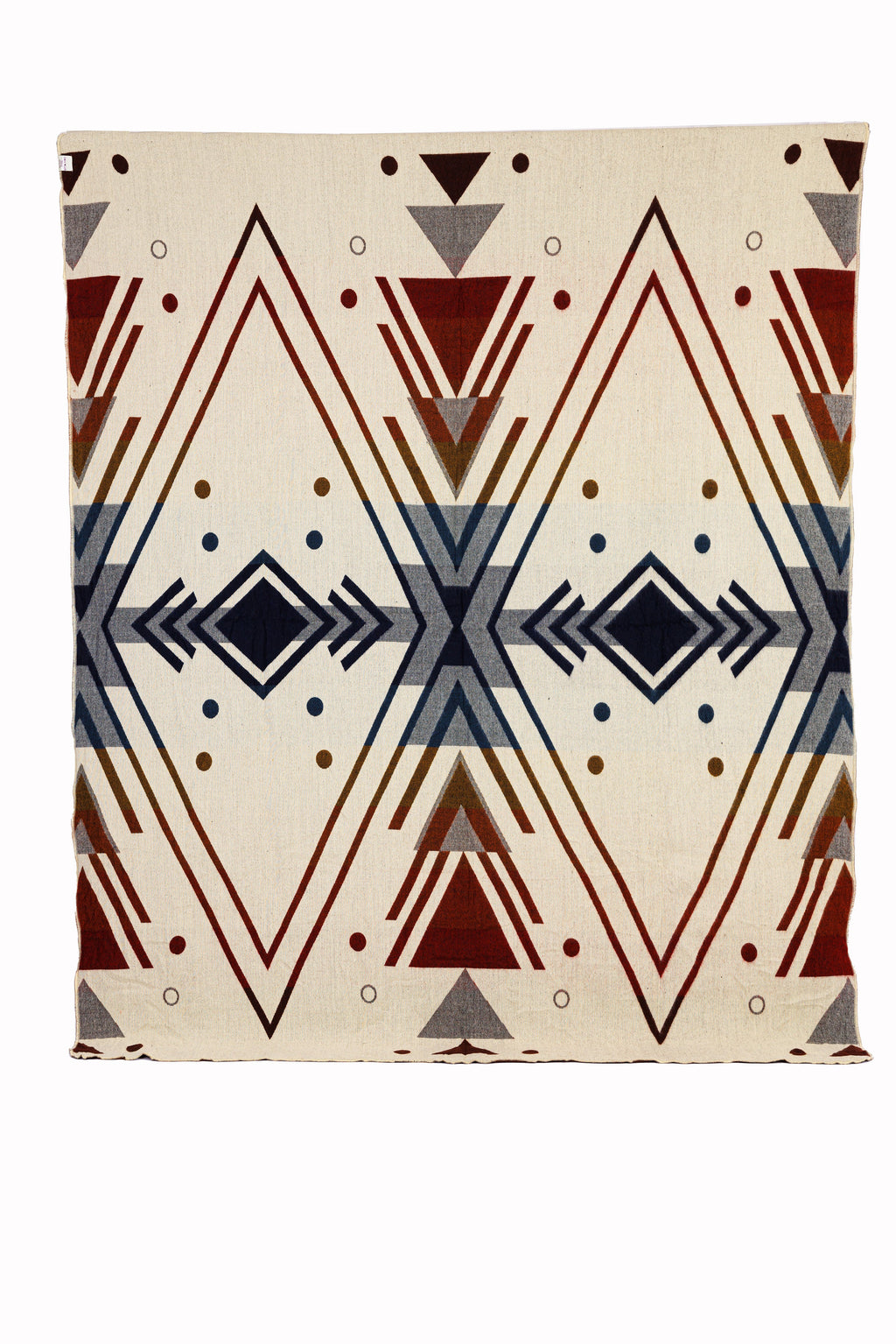 Yachana Reversible Alpaca Throw, Red Blue Chevron, detail view