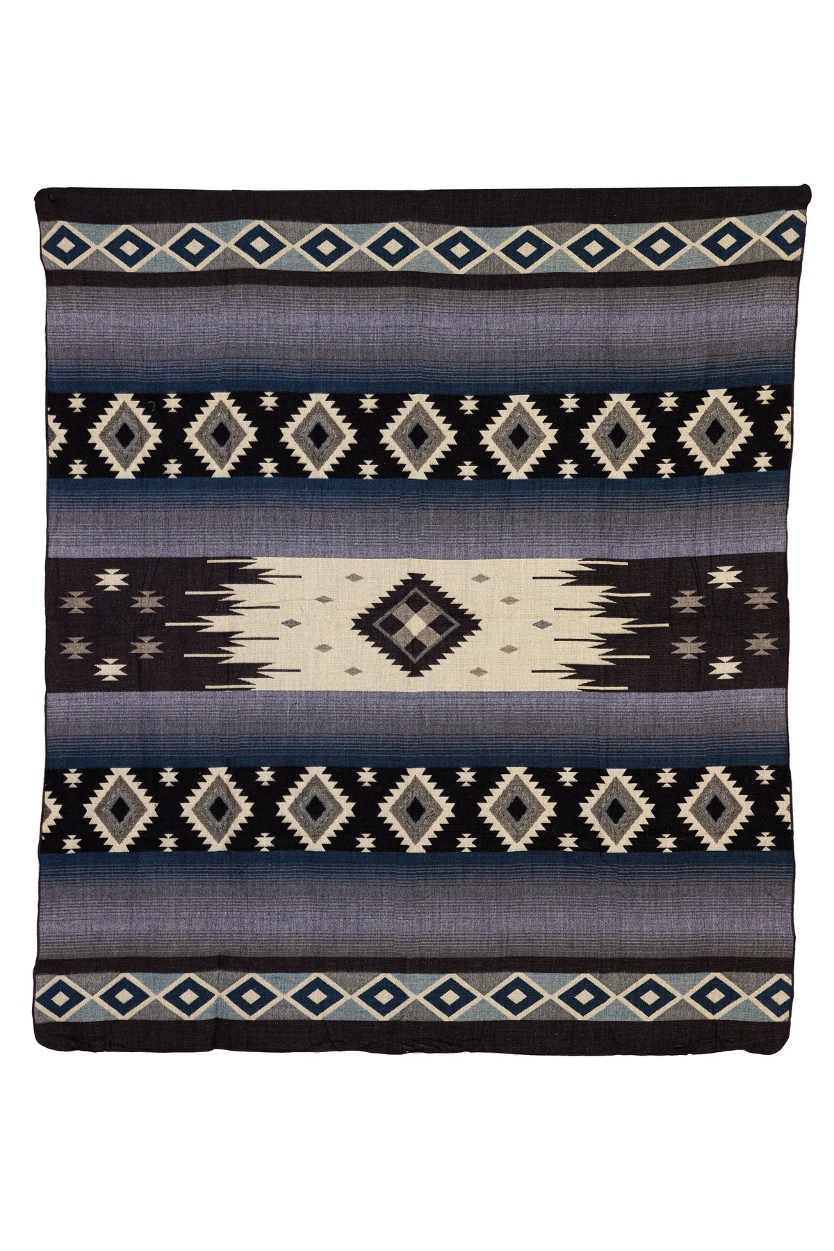 Yachana Reversible Alpaca Throw, Dark Blue Diamond, detail view