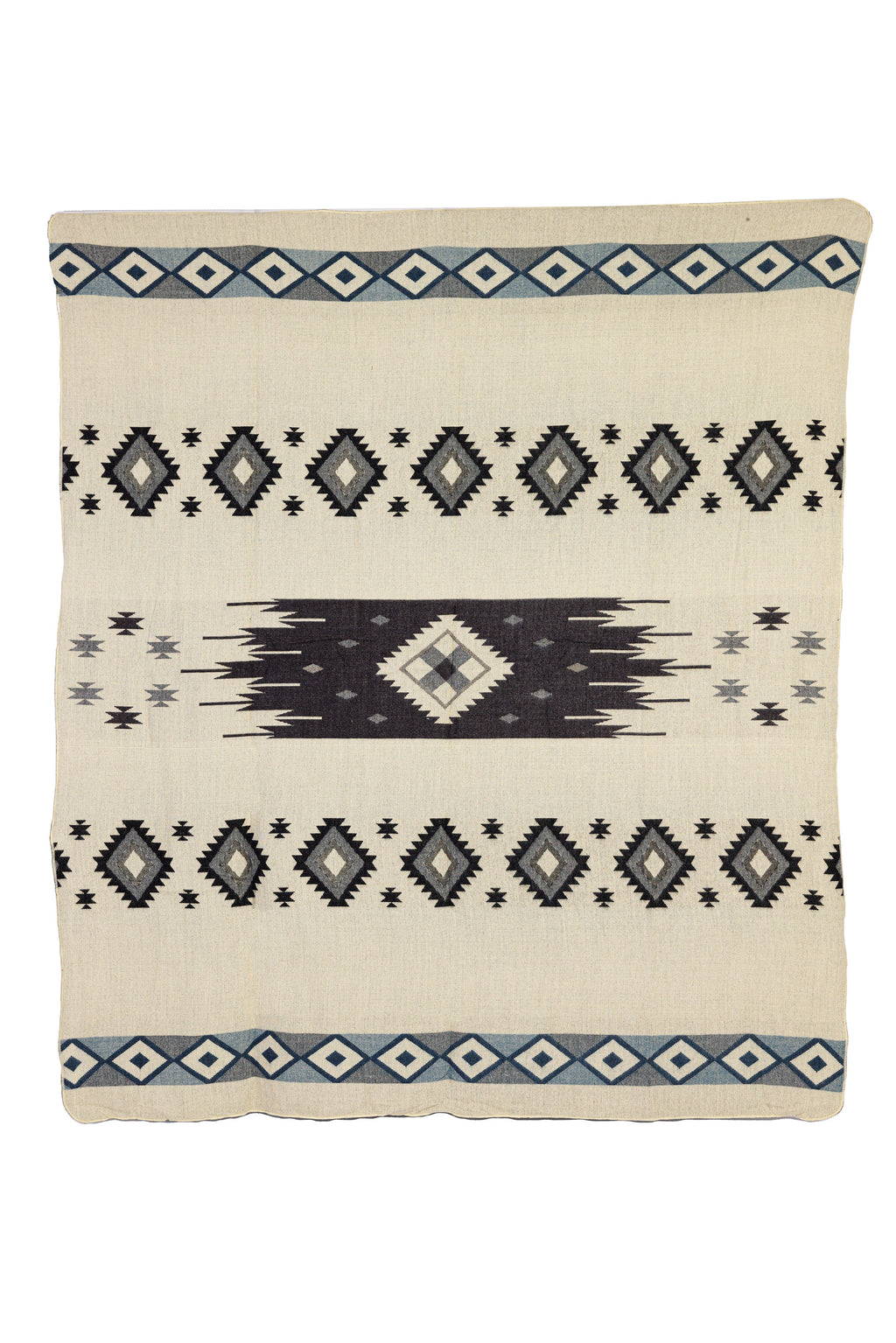 Yachana Reversible Alpaca Throw, Dark Blue Diamond, another angle