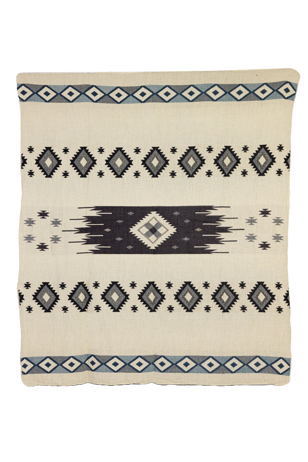 Yachana Reversible Alpaca Throw, Dark Blue Diamond, another angle