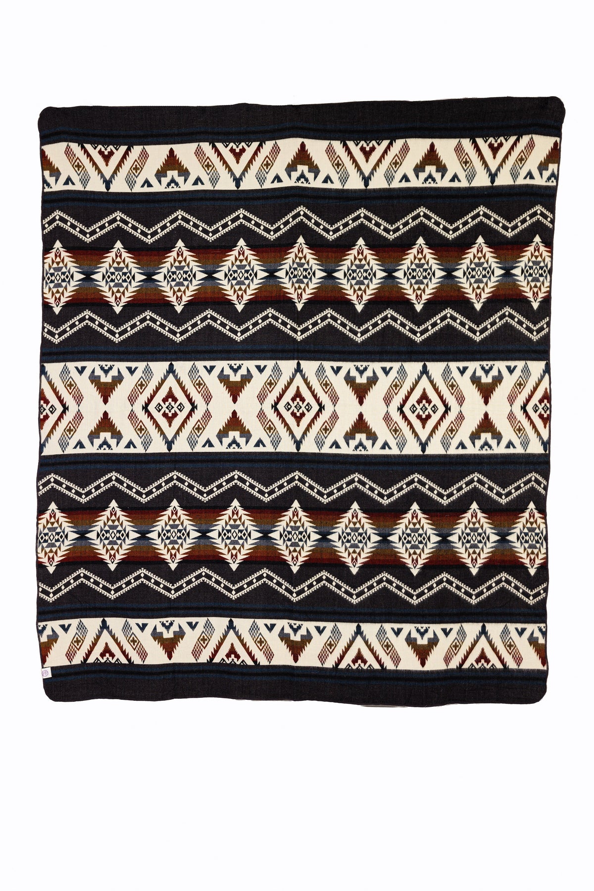 Yachana Reversible Alpaca Throw, Brown Red Wave, detail view