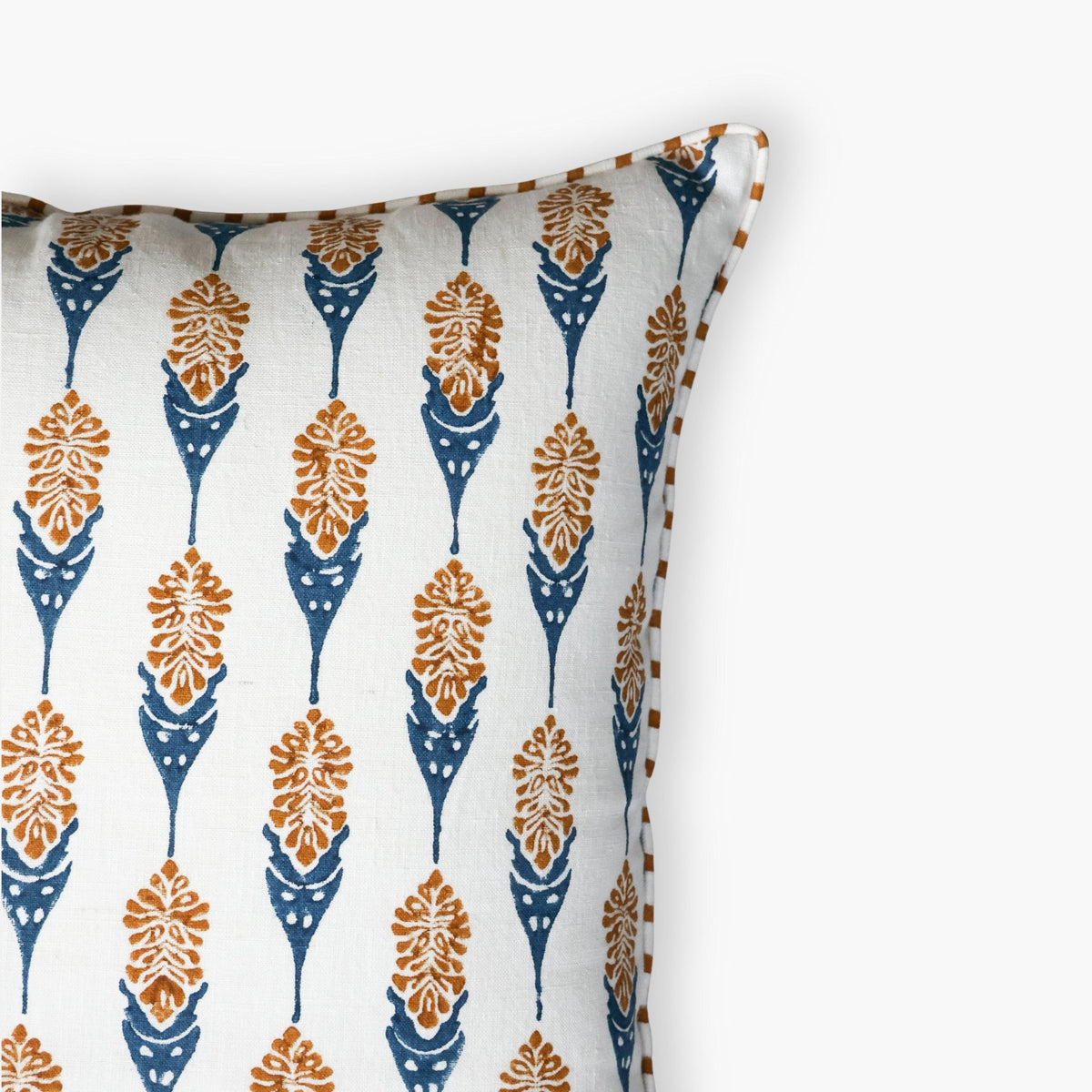Bahaar Throw Pillow Cover, Ginger and Blue, view 6