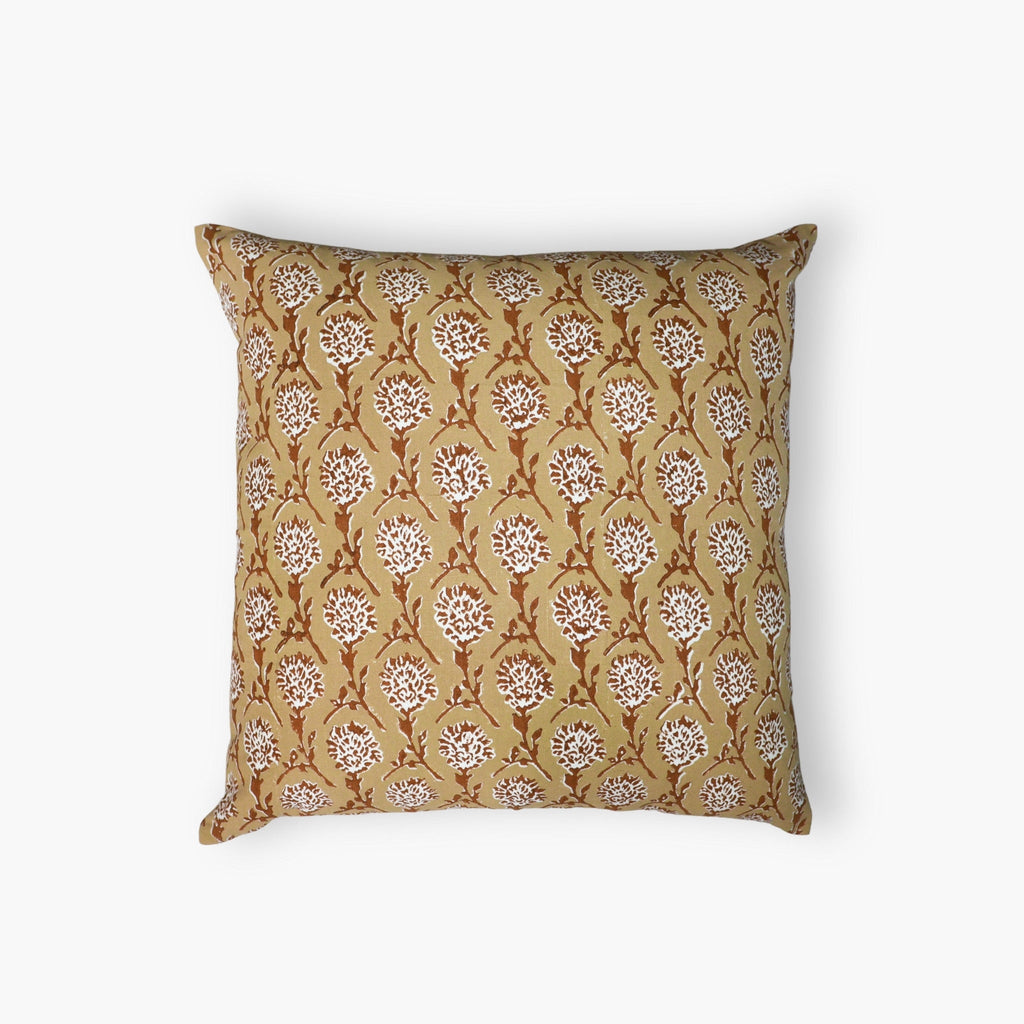 Nikhar Pure Linen Throw Pillow Cover, Chai Brown