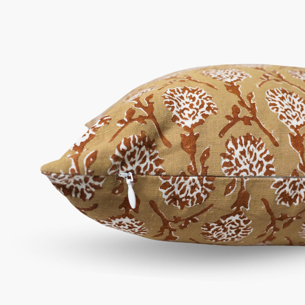 Nikhar Pure Linen Throw Pillow Cover, Chai Brown, another angle