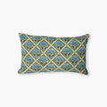 Noor Lumbar Pillow Cover, Olive and Blue