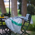 Kani Reversible Alpaca Throw, Powder Blue and Green