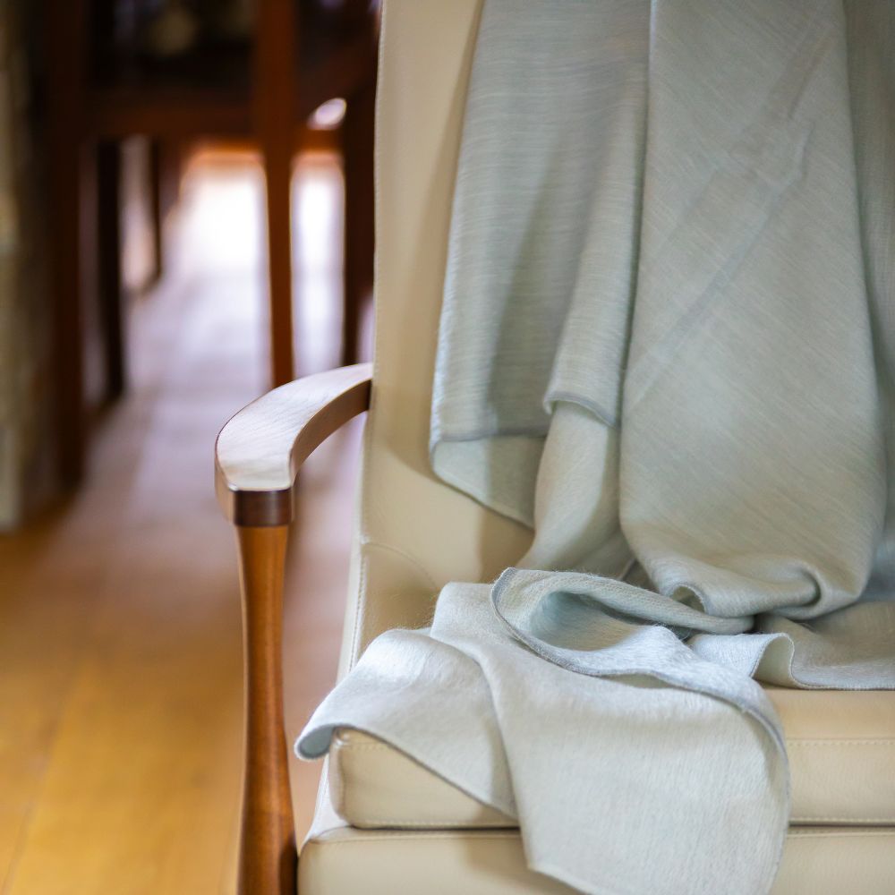 Kani Reversible Alpaca Throw, Gray and White