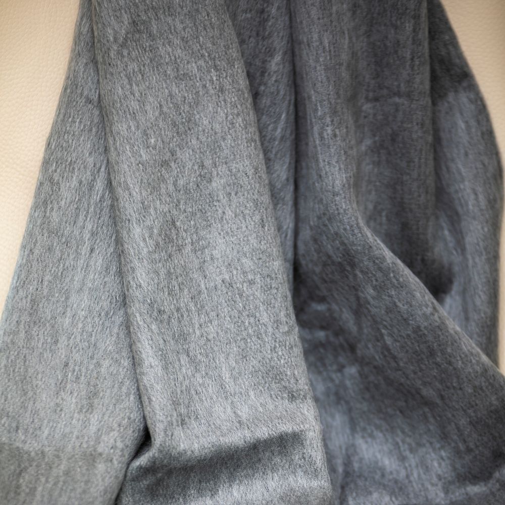 Kani Reversible Alpaca Throw, Storm Grays, detail view