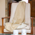 Kani Reversible Alpaca Throw, Tobacco and White