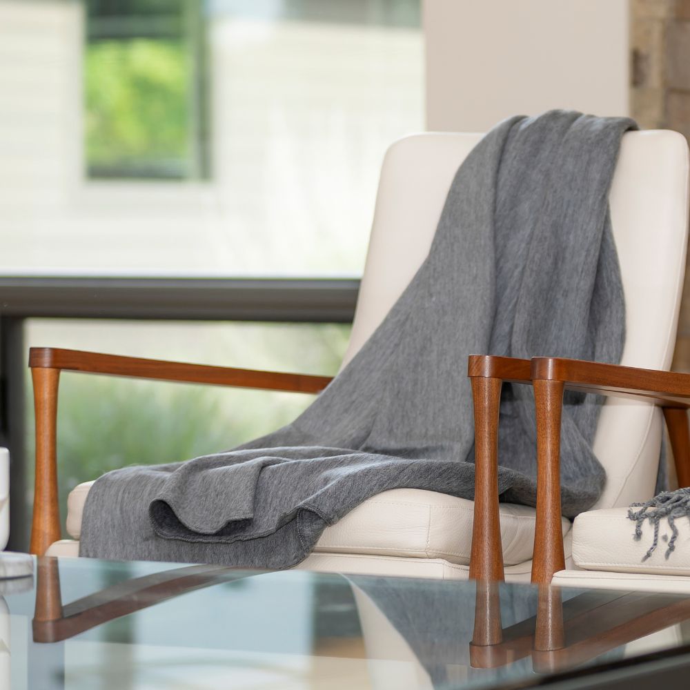 Kani Reversible Alpaca Throw, Storm Grays