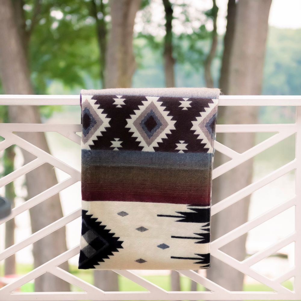 Yachana Reversible Alpaca Throw, Sunset Diamond, alternate view