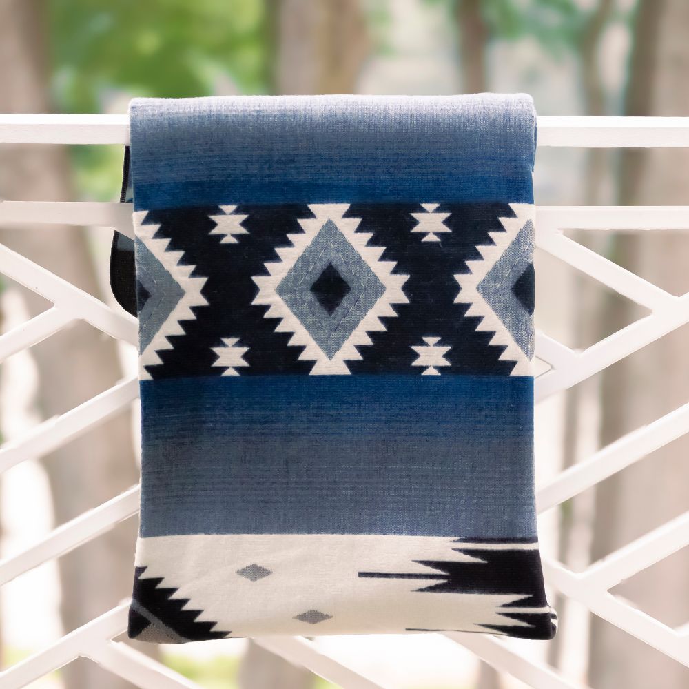 Yachana Reversible Alpaca Throw, Dark Blue Diamond