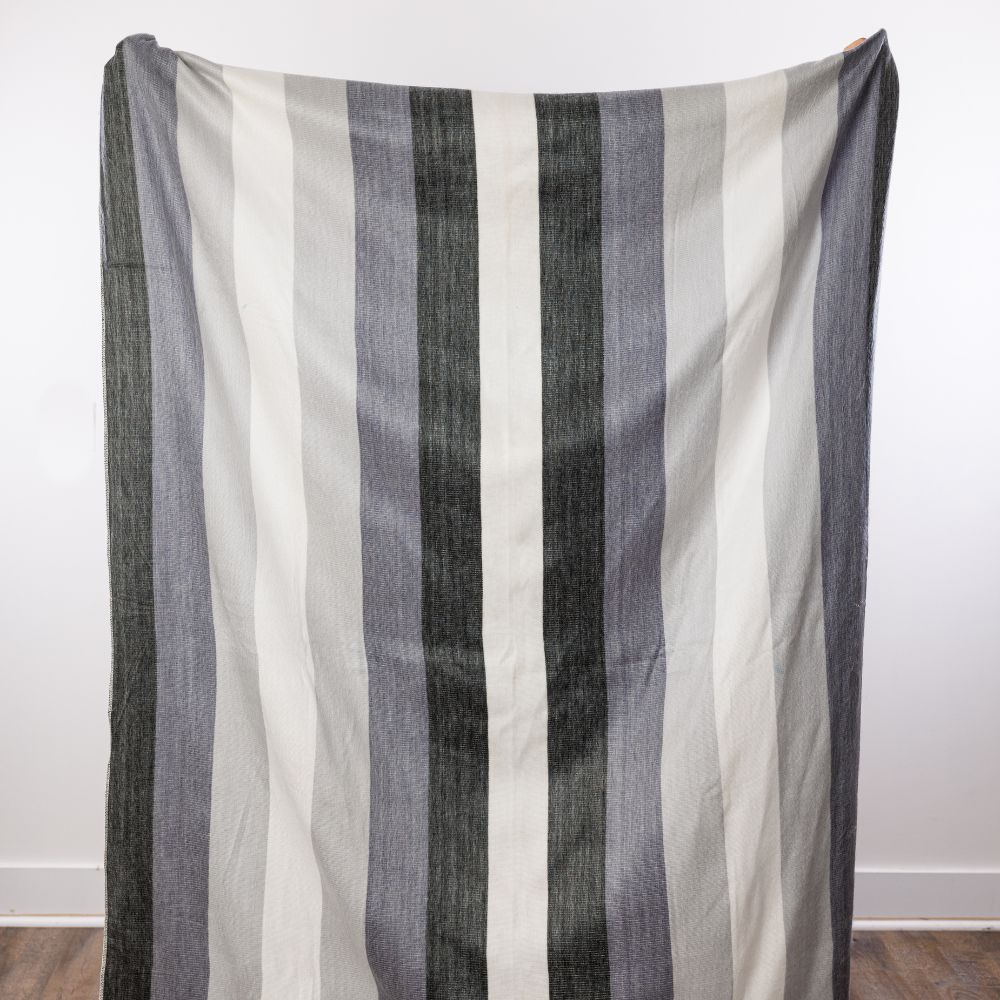 Nawi Alpaca Throw, Black Grays and White, alternate view