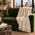 Alpaca Boucle Throw, Ivory